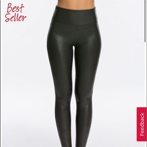 Faux leather spanx leggings
